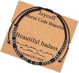 JoycuFF Bracelets for Women Men Best Friend Friendship Sister in Law BFF Good Friend Funny Birthday Gifts for Women Handmade Silk Wrap Adjustable Bracelet Morse Code Bracelets