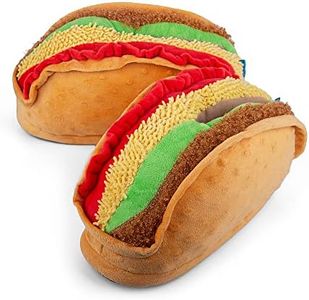 Coddies Taco Slippers | Unisex Funny Slippers, Novelty Comfortable Pantuflas, Gag Gift | Men, Women & Kids, Brown, 10-13 Women/8-11 Men