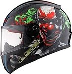 Full Face Motorbike Crash Rider Biker Sports Motorcycle Helmet LS2 FF353 RAPID HAPPY DREAMS GLOW-IN-THE-DARK SCARY CLOWN (L)