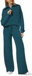 XIEERDUO Sweatshirt Set Lounge Sets For Women 2024 Fall Winter Vacation Outfits Sweatsuits Teal S