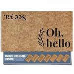 Barnyard Designs ‘Oh Hello, See Ya’ Doormat, Indoor/Outdoor Non-Slip Rug, Front Door Welcome Mat for Outside Porch Entrance, Home Entryway Farmhouse Decor, 76 x 43cm