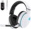 Gtheos 2.4GHz Wireless Gaming Headset for PC, PS4, PS5, Mac, Nintendo Switch, Bluetooth 5.2 Headphones with Detachable Noise Canceling Microphone, Stereo Sound, 3.5mm Wired Mode for Xbox Series