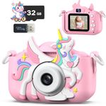 Teslahero Kids Camera Toys,Children Digital Video Camcorder Camera Gift for Girls Boys 3-12 Age Kids,Chritmas Birthday Festival Present for 3 4 5 6 7 8 9 10 11 12 Year Old Toddler Child (Pink)