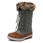 DREAM PAIRS Women's Winter River Snow Boots, Bronzer Khaki 01, 42 EU