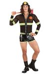 Adult Men?s Sexy Firefighter Halloween Costume X-Large Black