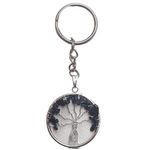 Maitri export Black Tree of Life Keychain Natural Crystal Stone Crystal Key Chain For Bag Purse Charms (Black)