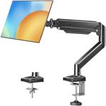 Monitor Arm Single for 13-32 inch, 4.4-19.8 lbs Computer Screens, Monitor Stand for Desk, Monitor Mount Height Adjustable, Home Office VESA Monitor Mount with Clamp & Grommet Bases, Freelift Black