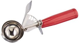 Winco ICD-24 No.24 Ice Cream Disher with Plastic Handle, IceCreamDishers, Stainless Steel, Red, Stainess Steel