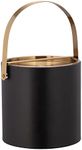 Kraftware Santa Barbara 3qt Brushed Gold Arch Handle & Bridge Cover: Black Ice Bucket, Small