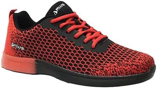 Pyramid Men's Path Lite Seamless Mesh Bowling Shoes, Red/Black, 5 UK