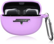PUCGUE for Bose Ultra Open Earbuds Case Cover, Soft Silicone Case for Bose Open Ear Wireless Earbuds, Skockproof Protective Cover with Carabiner, Front LED&Logo Visible (Purple)