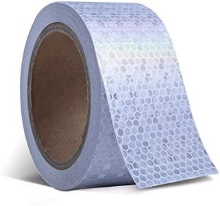 ONTWIE 5cm x 10m Ruban D'avertissement Réfléchissant, Ruban de Sécurité Réfléchissant de Auto-adhésive pour Installations de Transport Routier, Véhicules, Navires, Allées, Stade, équipement Mécanique