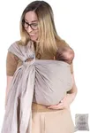 Baby Sling and Ring Sling 100% Cotton Muslin, Ring Sling Baby Carrier Front and Chest Newborn Carrier Baby Carrier Wrap, Toddler Carrier (Sand)