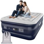 NALONE Air bed Double, Inflatable mattress with Built in Pump, 193x137x46cm Double Blow Up Mattress in 3 Mins Self-Inflation/Deflation, Portable air mattress for Home, Travel & Camping (Full)