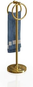 BGL Fingertip Towel Holder Stand Hand Towel Ring for Bathroom or Kitchen Vanity Countertops to Store Hand Towels Washcloths or dishcloths - 2 Hanging Rings,Gold…