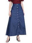 Codaisy Full Length Light Denim Button-up Blue Skirt (44)