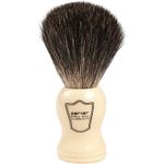 100% Black Badger Shave Brush with off-white Handle and Free Stand from Parker Safety Razor