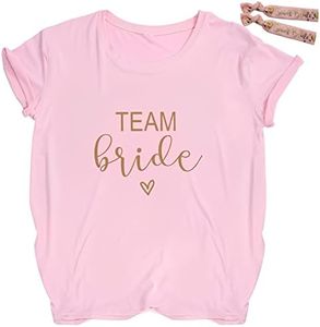 JGA - Camiseta para mujer, camiseta para despedida de soltero, camiseta de novia de equipo, camiseta de dama de honor, Rosa., M