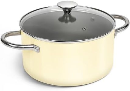 MICHELANGELO Ceramic Stock Pot with Lid, 5 Quart Pot with Lid, Nonstick Soup Pot with Ceramic Coating, 5QT Stockpot Induction Compatible Cooking Pot - Beige