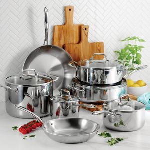 Tramontina Tri-Ply 12-Piece Cookware Set – Stainless Steel