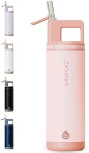 GROSCHE Alpine Flip n' Sip 20oz Insulated Water Bottle - Stainless Steel, Leakproof Flask with Straw - Perfect for Gym, Travel & Outdoor Use - Keeps Water Cold Upto 60 hrs - Rose Pink