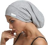 SAYMRE Satin Lined Bonnet Silky Hair Wrap Large Sleep Cap - Adjustable Beanie Slouchy Hats Bonnets for Women Curly Long Hair (X-Large, White)