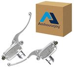 Amhousejoy Universal Motorcycle 1'' 25mm Handlebar Hydraulic Brake Master Cylinder Clutch Lever Left & Right Set, 1 Pair Chrome