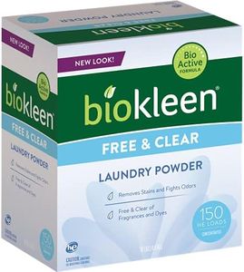 Biokleen Free & Clear Natural Laundry Detergent - 150 Loads - Powder, Concentrated, Eco-Friendly, Plant-Based, No Artificial Fragrance or Preservatives, Free & Clear