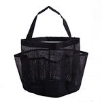 HDE Hanging Mesh Shower Bag Caddy [Quick Dry] Bathroom Carry Tote Toiletry and Bath Organizer for College Dorms, Gym, Camping, and Travel (Black)