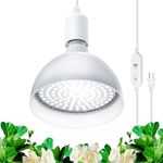 Barrina LED Grow Light Bulb with Timing and Hanging System, 25W 5000K Full Spectrum, 4H/9H/14H Timer, Hanging Grow Lights for Indoor Plants with 16.4FT Power Cord, Pendant Light for Plants