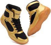 BKWHDAY Wrestling Shoes Men Boxing Boots for Youth Women Lightweight Breathable Non-Slip Cross Training Squats Bodybuilding Gym BlackGold