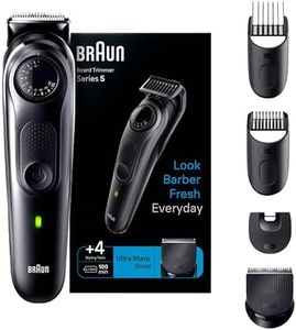 Braun BT5410 Beard Trimmer for Men, Lifetime Sharp Blades, 39 Length Settings, 100-Min Runtime, Waterproof, 5 Min Quick Charge, Precision Trimming Comb, German Engineering