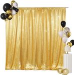 SquarePie Sequin Backdrop Curtain Not See Through Background for Wedding Party 6FT x 6FT Gold