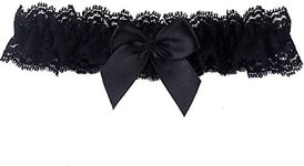 LeJulyeekay Beautiful Lace Wedding Garter Set for Bride Party Prom Leg Garters, C-black (1pc ), One Size