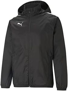 PUMA Men's TeamLIGA All Weather Jacket, Black/Black, XL