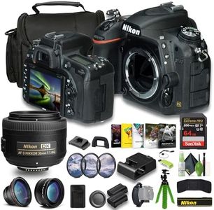 Nikon D750 FX-Format Digital SLR Camera + EN-EL15C Battery + Extreme PRO 64GB Card+ Wide Angle Lens Attachment + Telephoto Lens + Photo Editing Software AF-S DX 35mm f/1.8G Lens + More