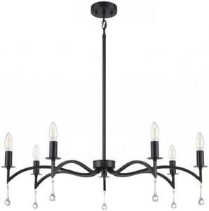 Melkelen 7-Light Farmhouse Candle Chandelier for Living Room, Rustic Industrial Pendant Light Fixture Vintage Hanging Lamp for Bedroom Hallway Kitchen Dining Room Foyer