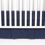 CaSaJa Classic Microfiber Crib Skirt with 2 Sides Pleated, Soft Breathable Dust Ruffle Fits Standard Crib and Toddler Bed, Navy Blue Color for Boys, 14 inches Drop, Navy