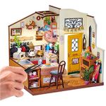 ROBOTIME Miniature House Kit DIY Mini Dollhouse with Furniture Tiny Room Kit with LED Light Hobby Wooden Craft Diorama Gift for Kids & Adults (Cozy Kitchen)