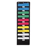 WallDeca Hanging File Organizer | Letter-Sized, Storage Pocket Chart for Office and School, Wall Mount Hanging File Holder (10 Pockets with Nametag)