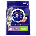 Purina ONE Sensitive Dry Cat Food Rich in Turkey 2.8kg, Pack of 4