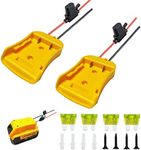 Power Wheel Adapter for Dewalt 20V/18V Battery with Fuse Power Source Mount Dock Power Connector with 12 Gauge Wire for DIY Ride On Truck Robotics RC Toys, Not Include Battery (2 Pack)