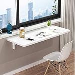 Wall Mounted Drop Leaf Table, Narrow and Compact Wall Table 30cm, 40cm for Kitchen, Dining Room, Living Room, Bar, Study, Folding Desk for Laptop Saving Space