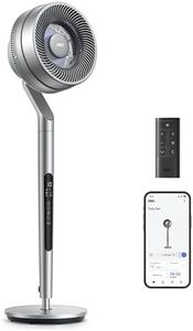 Dreo Smart Pedestal Fan for Bedroom, Wi-Fi/Voice/Alexa Control, 6 Modes,10 Speeds, 12H Timer, 23dB DC Quiet Circulator Fan, 120°+85° Oscillating Fans, 100ft, 40-44" Adjustable Height, Bright Silver