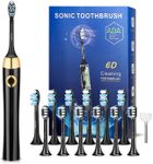 TouTin Electric Toothbrush, Sonic Electric Toothbrush for Adults with 12 Brush Heads, Electric Travel Toothbrush, LED Light Toothbrush,IPX7 Waterproof