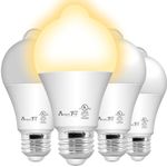 Motion Sensor Light Bulb- 4 Pack, AmeriTop 10W(60W Equivalent) 806lm Motion Activated Dusk to Dawn Security LED Bulb; UL Listed, A19, E26, Auto On/Off Indoor Outdoor Lighting (2700K Soft White)