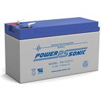 Power Sonic PS-1270 Rechargeable Sealed Lead Acid Battery 12V 7AH for General Purpose, Medical, Emergency Lighting, Fire and Security with F1 Terminals