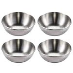 Nlmayt 4 Pcs Dipping Bowls Small Stainless Steel Sauce Dishes Mini Spice Bowl Seasoning Serving Cups for Snacks Sushi Appetizer Fruit