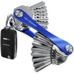 KeySmart Key Organizer Compact Minimalist Pocket-Sized Key Holder, EDC Key Carrier w Ring Loop Piece for Car Key Fob Keychain Accessories for Men (up to 14 Keys, Blue)