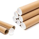 Edenpack 25 x A3 Postal Tubes for Poster Artworks Paintings Documents Blueprints 330mm x 45mm Cardboard Rolls + End Caps